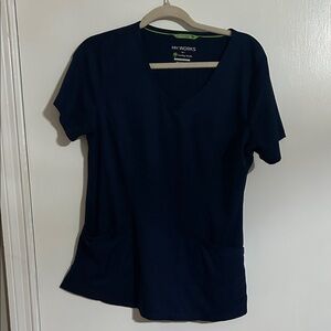 healing hands Women's V-Neck Scrub Top in Navy